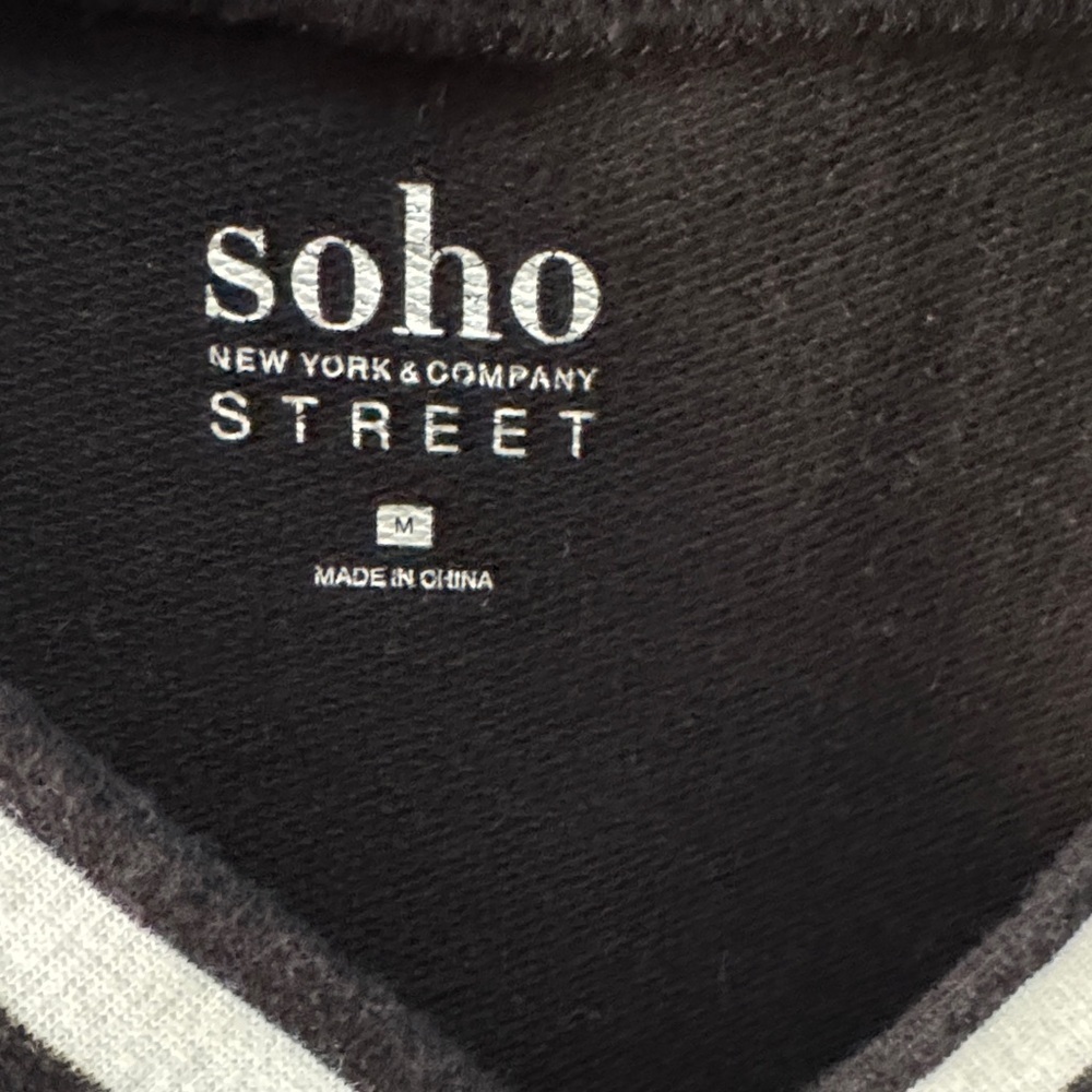 Soho Black Sweater with White Accents - Picture 2 of 7